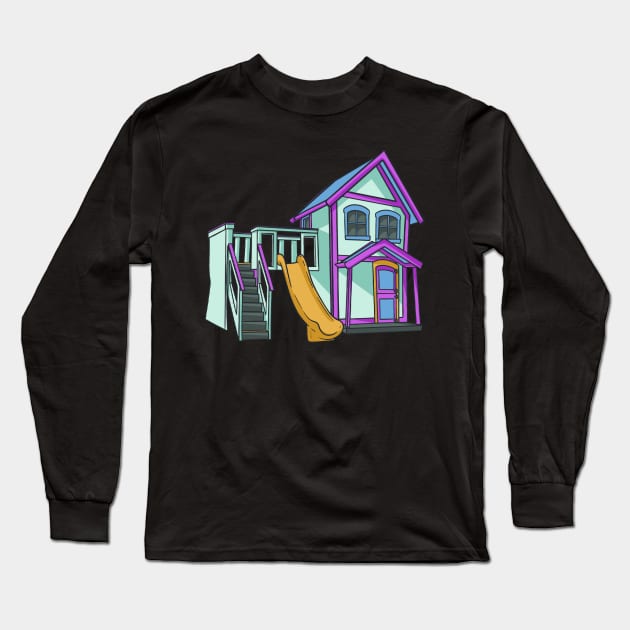 Kids Playhouse Kid Long Sleeve T-Shirt by fromherotozero